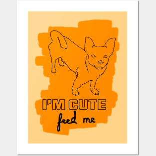 "I'm Cute.  Feed Me." Terrier Sketch Posters and Art